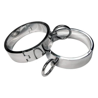 Deluxe stainless steel handcuffs with O-ring Allen screw lock bondage restraints