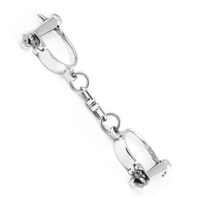 Adjustable Darby style handcuffs nickel plated brass screw lock antique replica restraints