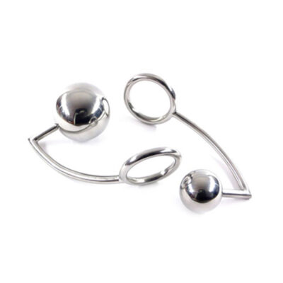 Stainless steel trailer hitch cock ring with detachable anal ball