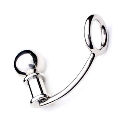 Ass Spark stainless steel cock ring with 60mm anal ball in multiple ring sizes