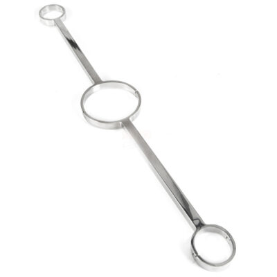 Stainless steel neck and wrist restraint spreader bar with hex screw locking system for adult bondage play