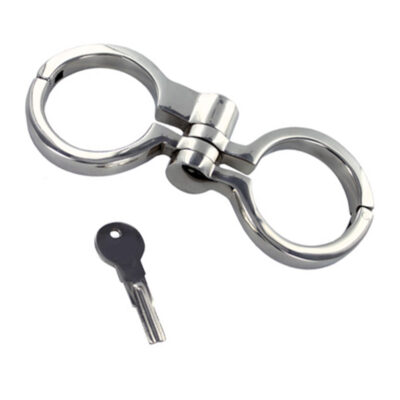 Folding Hamburg 8 stainless steel handcuffs antique replica with unique key lock