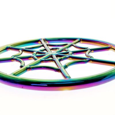 Stainless Steel Rainbow Shibari Japanese Ring – Handmade Spiderman Design Suspension Anchor for Rope Setup